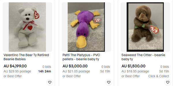 eBay beanie babies auctions.